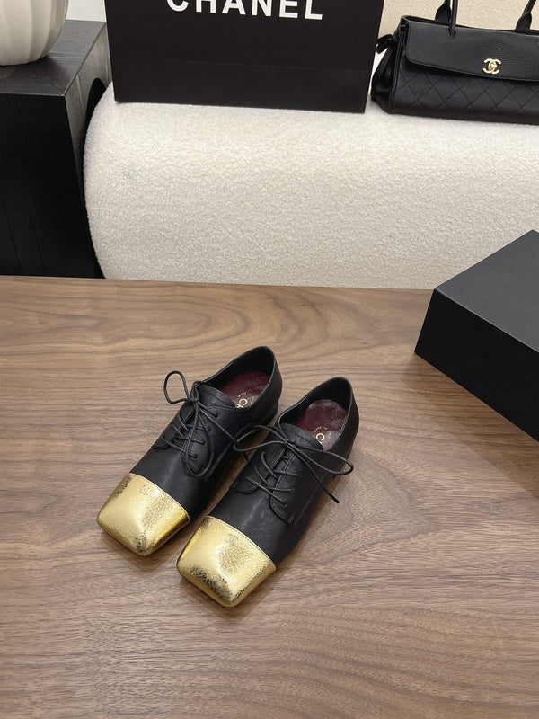 CC 26s Loafer 2cm Black Gold Leather 910475