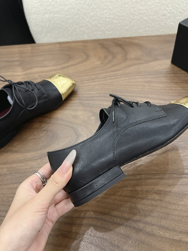 CC 26s Loafer 2cm Black Gold Leather 910475