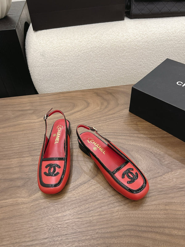 CC 26s Slingback Black Red Lambskin Patent Leather 915319