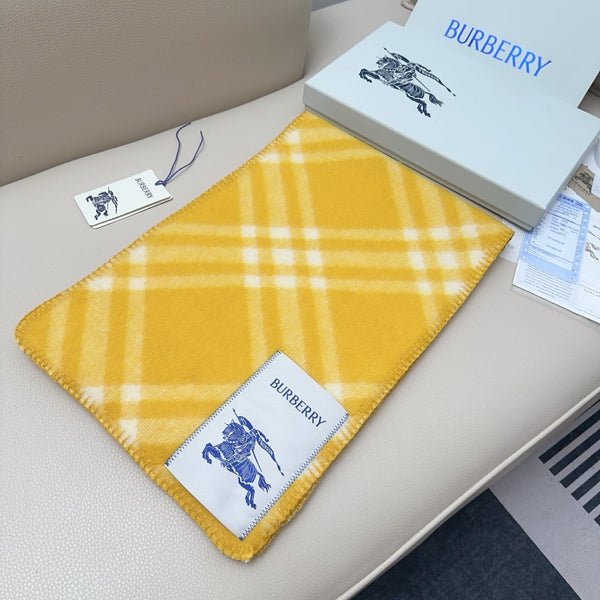 Écharpe double face BBR 182CM cachemire jaune 293326