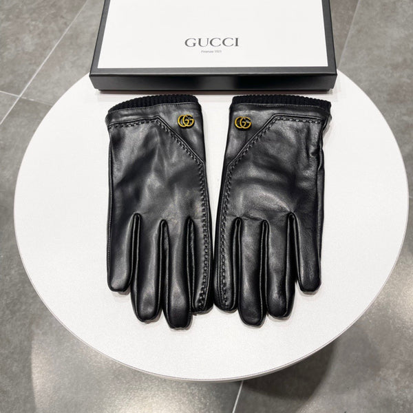 TOUCHSCREEN GLOVES IN BLACK LAMBSKIN MIX WOOL 130577
