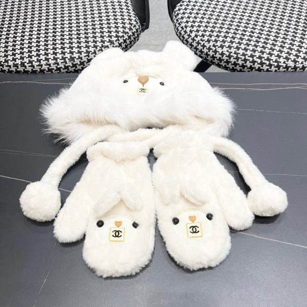 SET TRE PEZZI IN PILE E LANA BIANCA 433195 