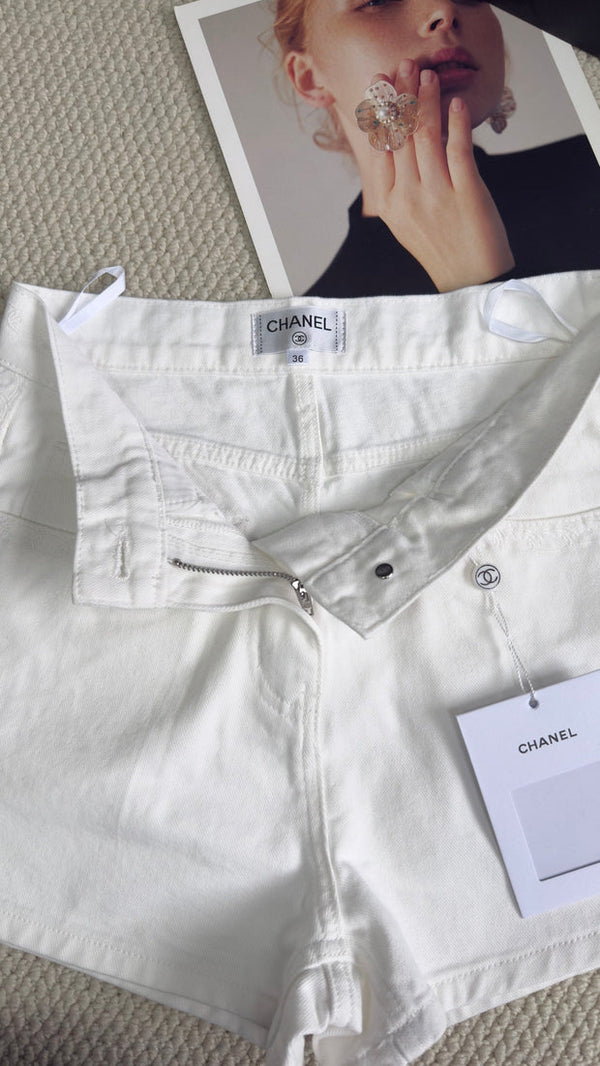 CC 2026 Denim Shorts White Cotton 635734