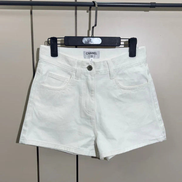 CC 2026 Denim Shorts White Cotton 635734