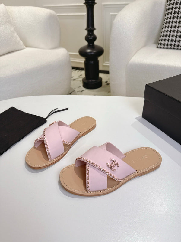 CC Croisière 2025/26 Mules Rose Beige Clair Cuir de veau 570314
