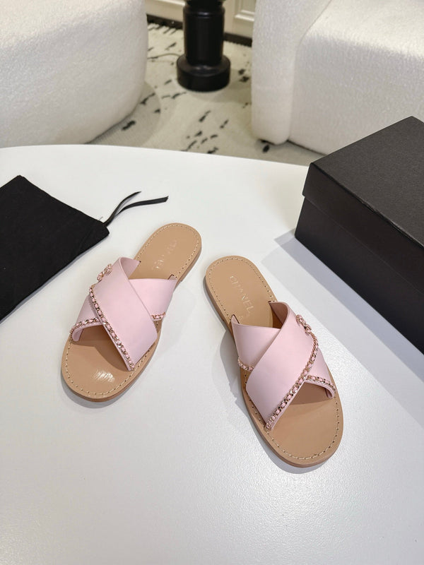 CC Croisière 2025/26 Mules Rose Beige Clair Cuir de veau 570314