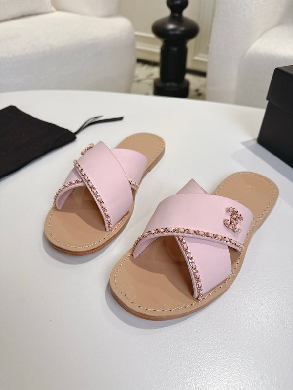 CC Croisière 2025/26 Mules Rose Beige Clair Cuir de veau 570314