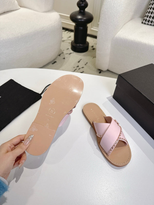 CC Croisière 2025/26 Mules Rose Beige Clair Cuir de veau 570314