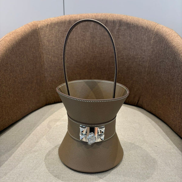 HM Mini Medor Bag Taupe Brown Epsom Calfskin 269889