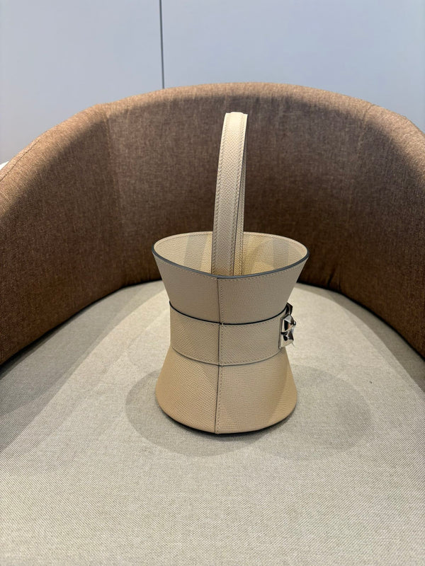 HM Mini Medor Bag Khaki Beige Epsom Calfskin 269907