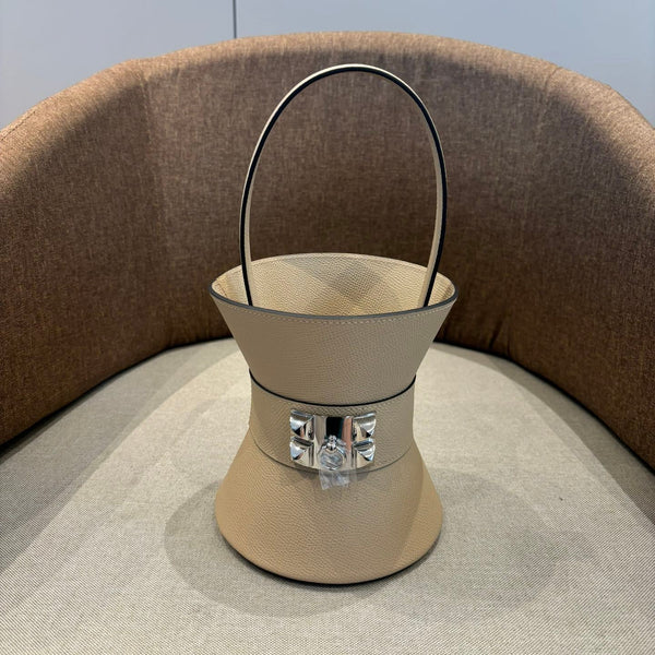 HM Mini Medor Bag Khaki Beige Epsom Calfskin 269907