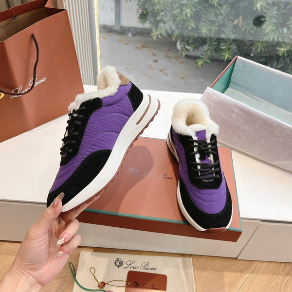 LP Weekend Walk Sneaker Black Purple Fur Suede 549512