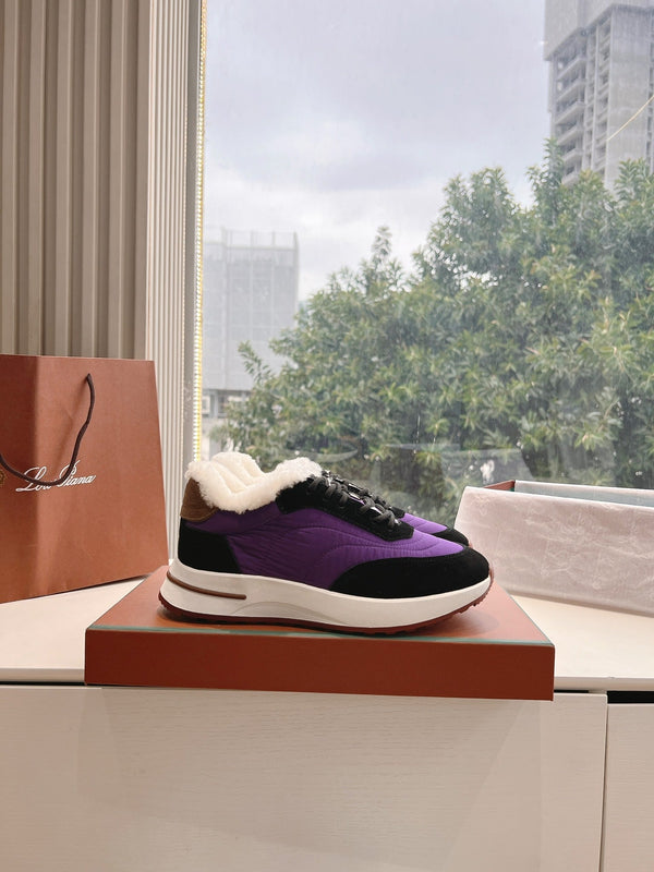 LP Weekend Walk Sneaker Black Purple Fur Suede 549512