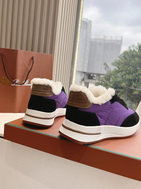 LP Weekend Walk Sneaker Black Purple Fur Suede 549512