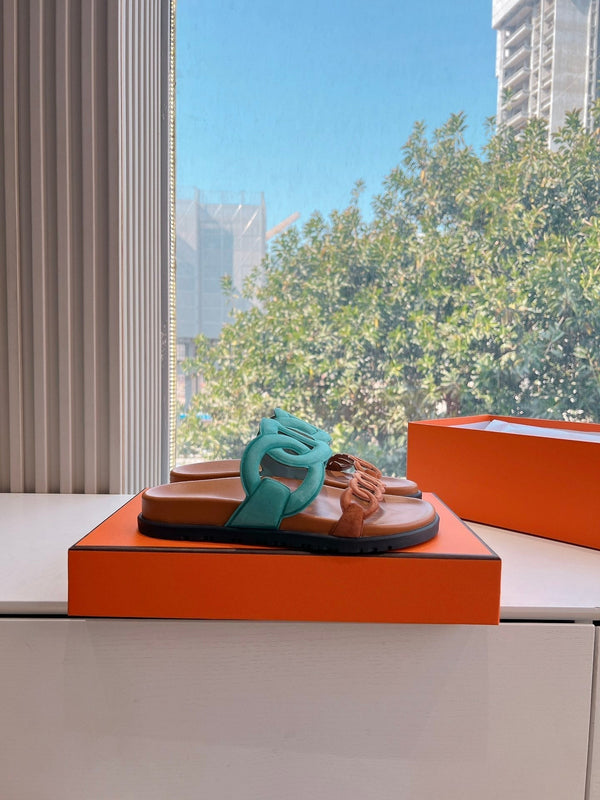HM 25 Extra Sandal Blue Gold Calfskin