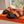 SANDALO CIPRIA IN PELLE DI VITELLO NERA MIX ARANCIONE VIVO
