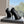 ZIPPER POINTED-TOE HIGH PUMPS IN BLACK WAX-OIL SHEEPSKIN