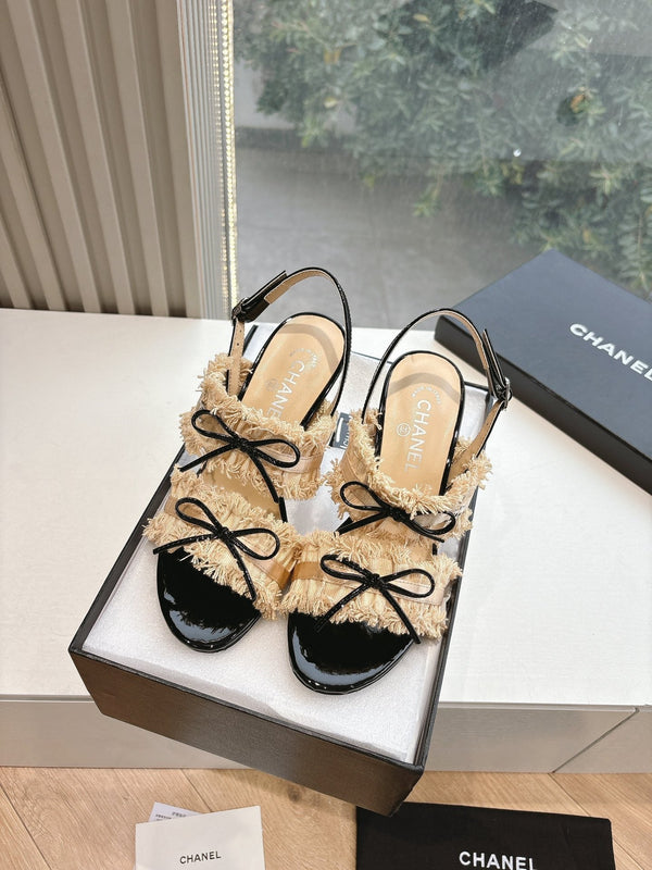 Sandali CC con fiocco Nude 7cm Pelle di agnello 202869
