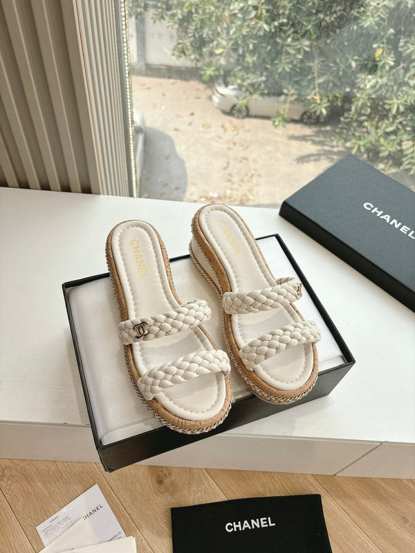 Sandali CC Cream originali intrecciati in pelle di agnello 6cm 202893