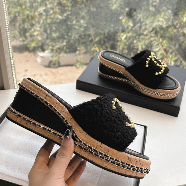 Sandali CC neri 6 cm in pelle di agnello 202896