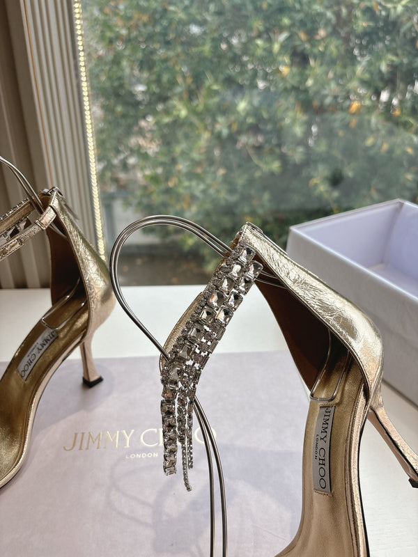 Jimmy 25 Verity Sandal 70 Gold Cowhide Patent Leather 547693