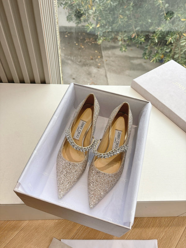 Jimmy Bing Pumps 65 with Crystals Sand Glitter Finish Fabric 547678