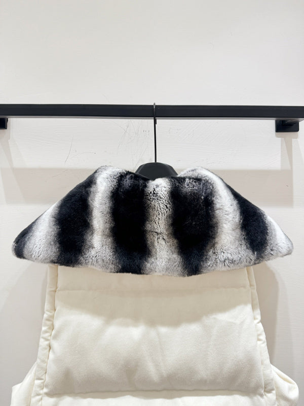 LP 25 Vest White Black Fur Cashmere Wool 310254