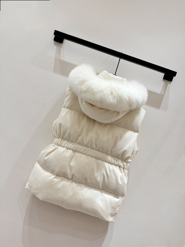 LP 25 Vest White Fur Down Cashmere 310248