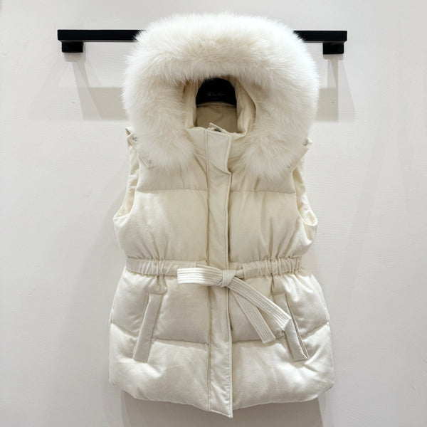 LP 25 Vest White Fur Down Cashmere 310248