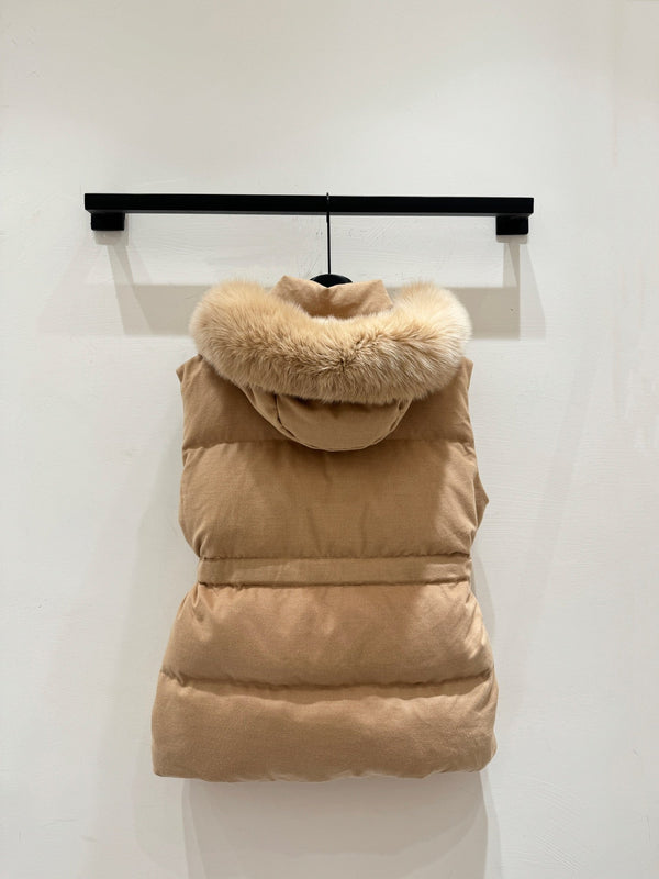 LP 25 Vest Light Brown Fur Down Cashmere 310247