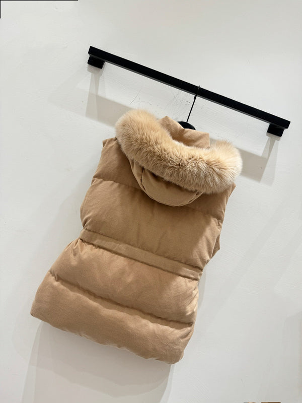 LP 25 Vest Light Brown Fur Down Cashmere 310247