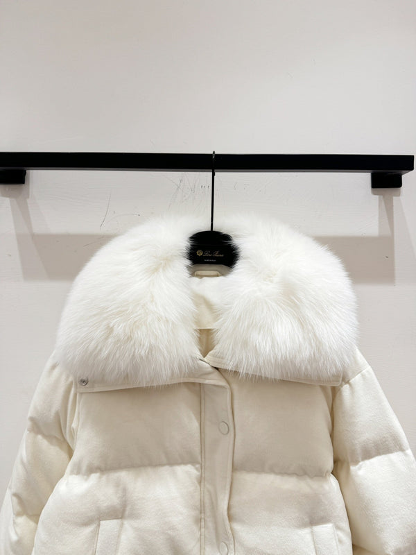 LP 25 Coat White Fur Down Cashmere 310244