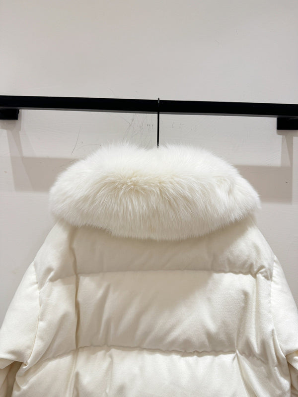 LP 25 Coat White Fur Down Cashmere 310244
