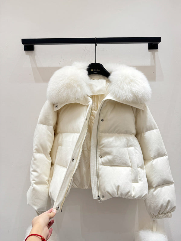 LP 25 Coat White Fur Down Cashmere 310244