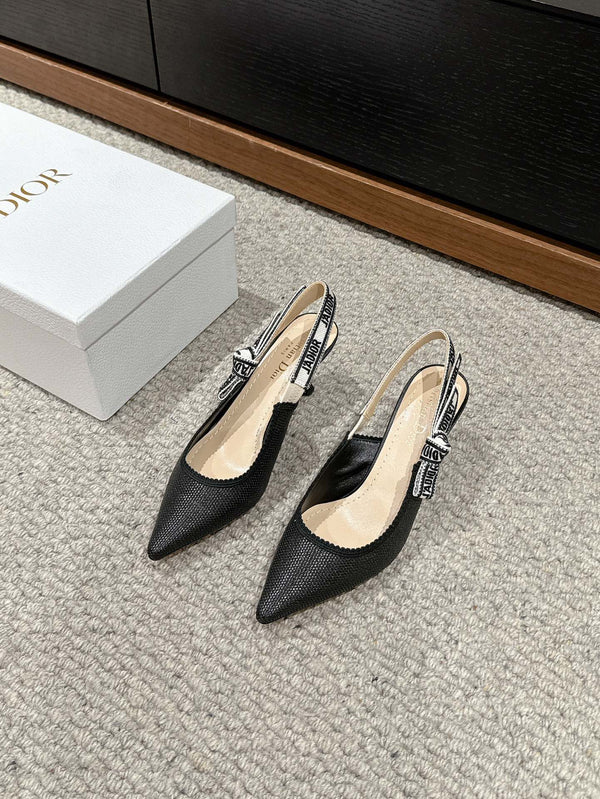 cd slingback 65 black raffia lambskin