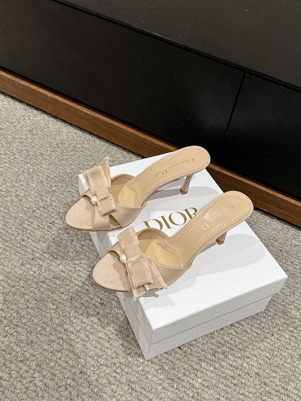 cd sandal adiorable 80 beige grosgrain lambskin