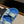 dad sandal mule beige raffia blue calfskin