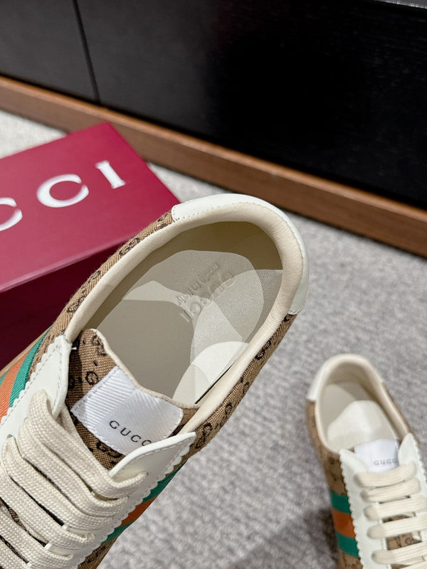 SNEAKER GG &amp; ADIDAS IN TESSUTO MARRONE CHIARO