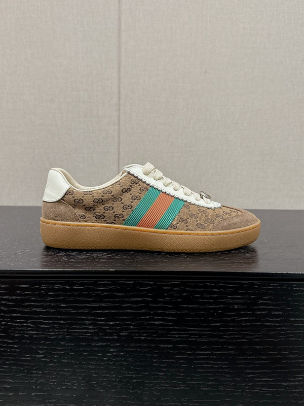 SNEAKER GG &amp; ADIDAS IN TESSUTO MARRONE CHIARO