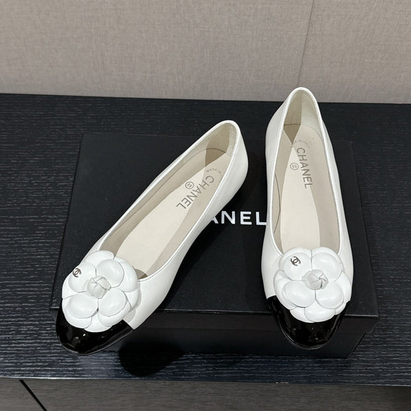 ballerina fiore vitello bianco vitello verniciato nero