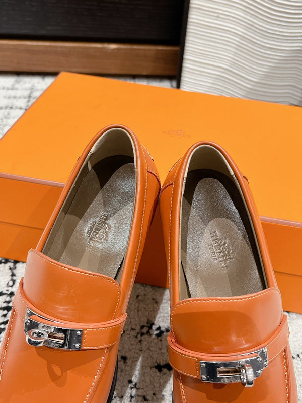 HM Destin Loafer In Tawny Glossy Calfskin 118788