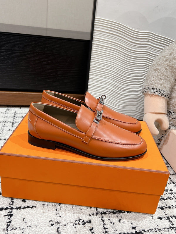 HM Destin Loafer In Tawny Glossy Calfskin 118788
