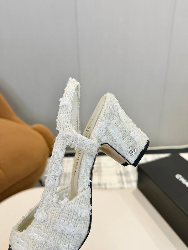 cc 25c slingback 65 white tweed black grosgrain 233613