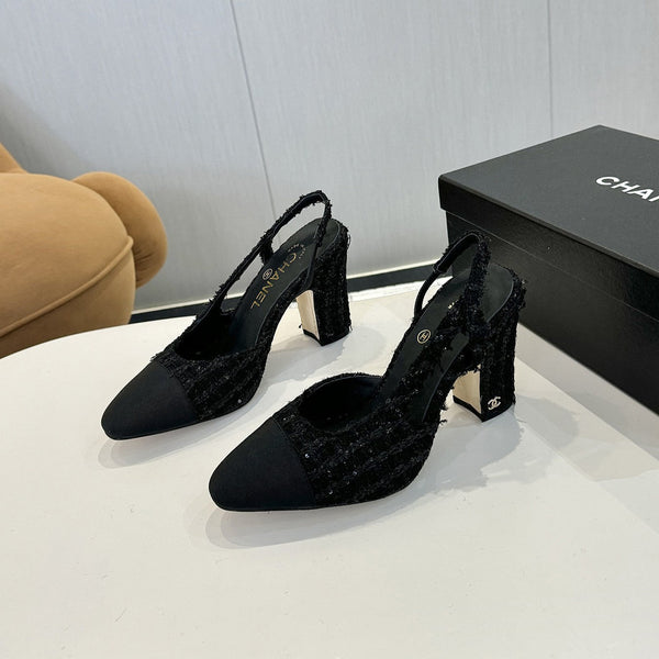 cc 25c slingback 90 black tweed black grosgrain 233621