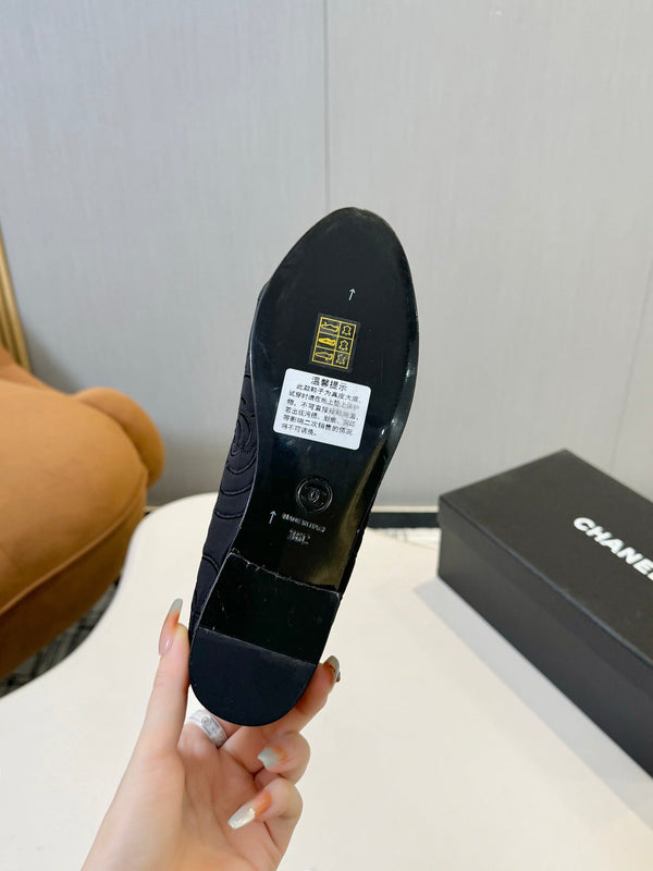 CC 25ss Métiers d’art Ballet Flats 10mm Black Fabric Grosgrain 417041
