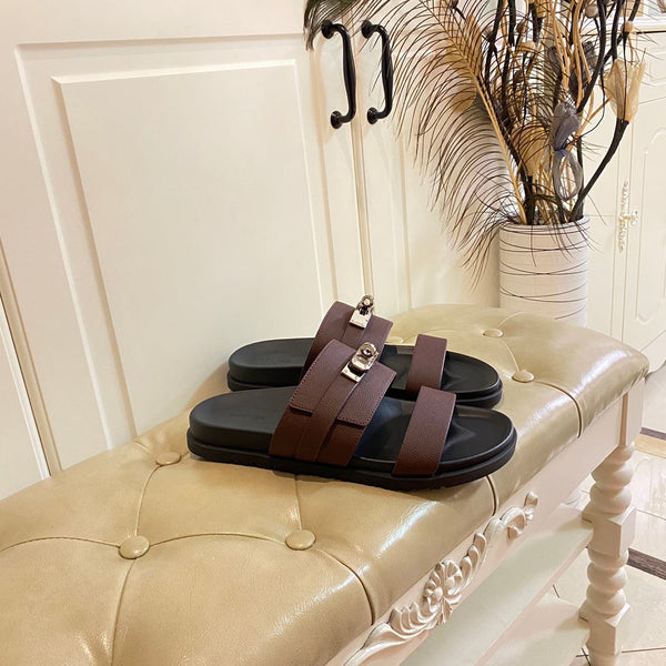 HM Jackson Sandal Dark Plum Cowhide 958034