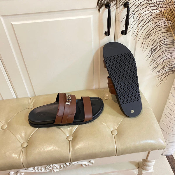 HM Jackson Sandal Chocolate Brown Calfskin 958047