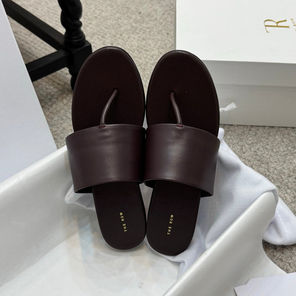 Signum Flat Sandal in Chocolate Calfskin 290733