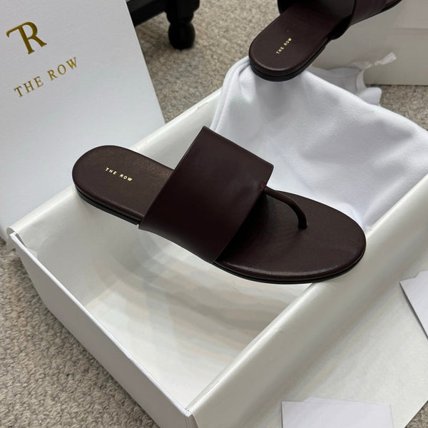 Signum Flat Sandal in Chocolate Calfskin 290733