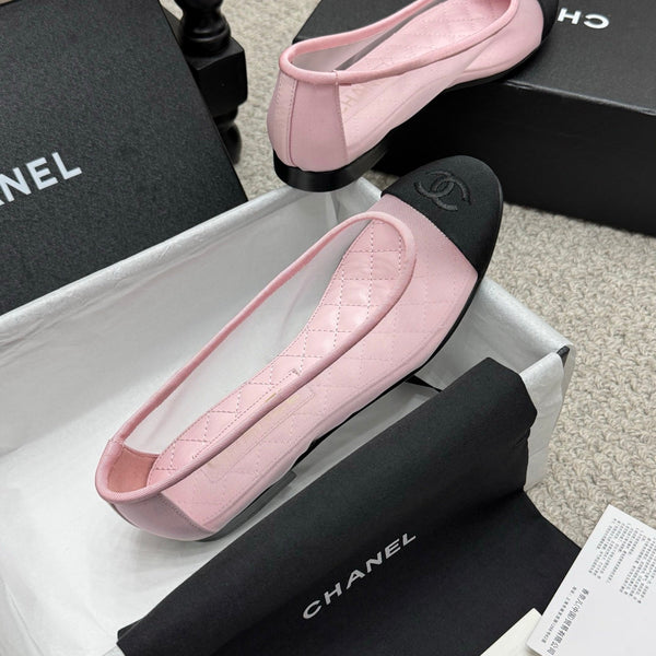 CC 25p Ballerina in tessuto a rete rosa grosgrain